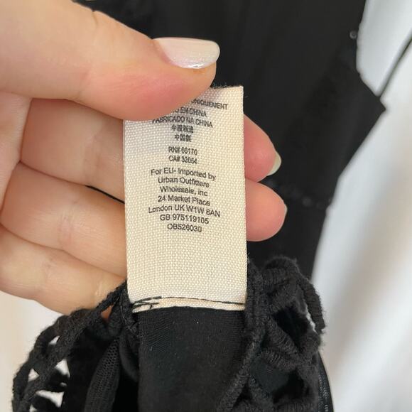 Free People Sky Scraper Black Mini Dress High Neck Sheer Women XS - Picture 8 of 8
